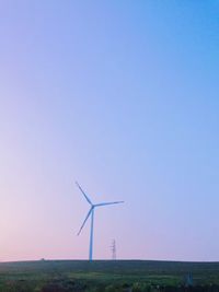 Wind turbines on landscape