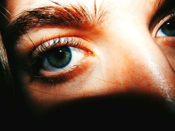 Close-up portrait of woman eye