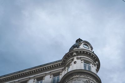 Low angle view of old building against sky