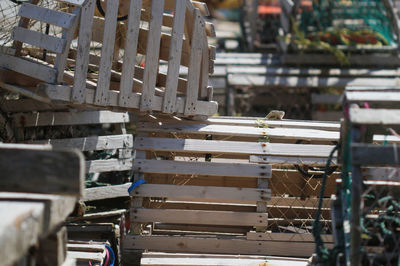 Lobster traps on sunny day