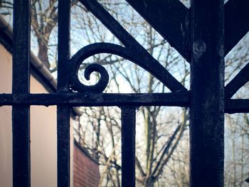 Close-up of metal gate