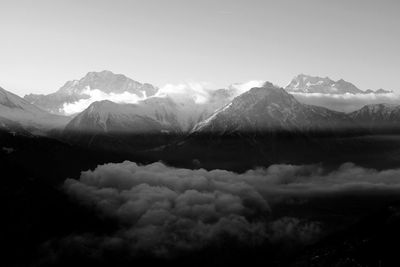 Scenic view of mountains against sky