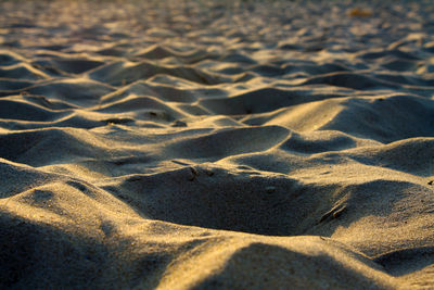 High angle view of sand on beach