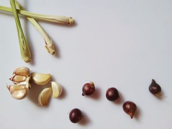 High angle view of candies on table