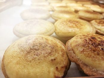 High angle view of bread on table