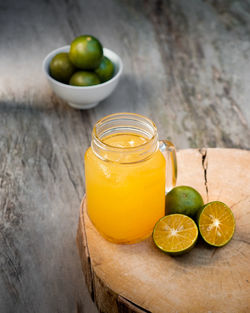Close-up of fruits on table