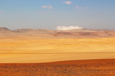 Scenic view of desert against sky