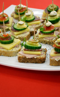 Food served in plate on table