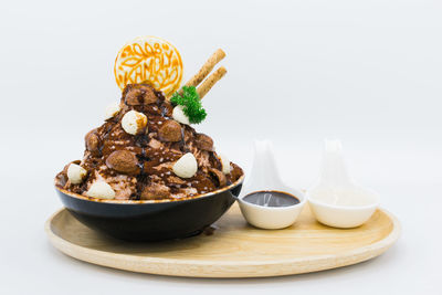 Close-up of ice cream in bowl