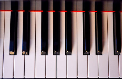 Directly above shot of piano keys