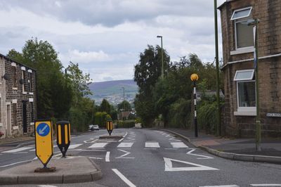 Road passing through city