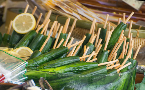 Close-up of fruits for sale in market