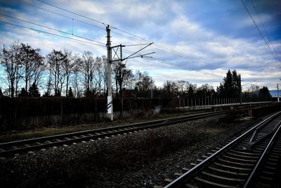 View of railroad tracks against sky