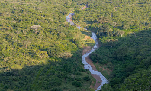 River to hluhluwe dam in hluhluwe national park nature reserve south africa