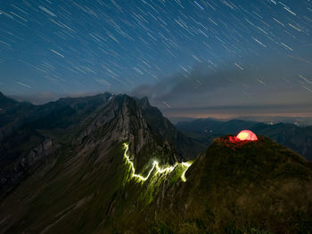 Scenic view of mountains against sky