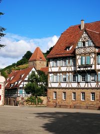 Houses against blue sky