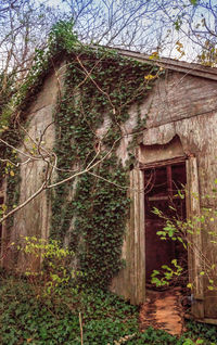 View of abandoned house through window