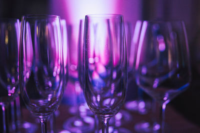 Close-up of wine glasses