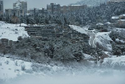 View of snow covered landscape