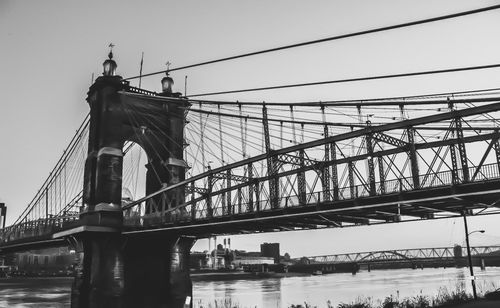 Low angle view of suspension bridge