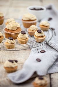 Close-up of cupcakes on table