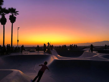 Skate park sunset in venice