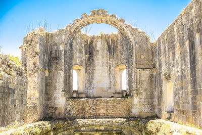 Low angle view of old temple
