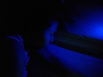 Close-up of illuminated blue light