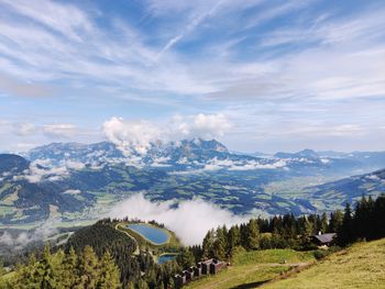 Panoramic view of landscape against sky, hahnnkamm