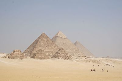 View of desert against clear sky