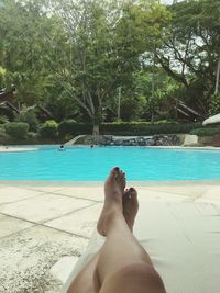 Low section of person in water