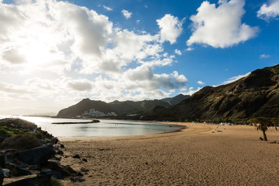 Scenic view of beach against sky