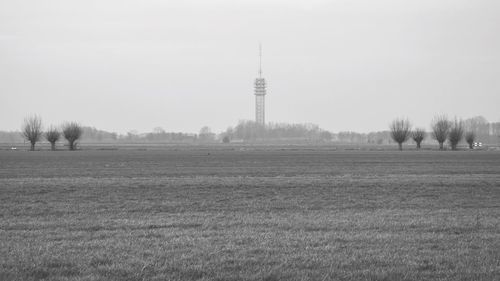 View of tower in city