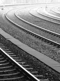 High angle view of railroad tracks