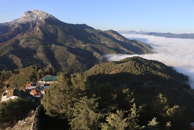 Scenic view of mountains against sky