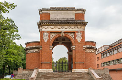 Low angle view of historical building against sky