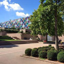 Building with trees in background