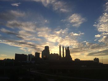 View of city at sunset