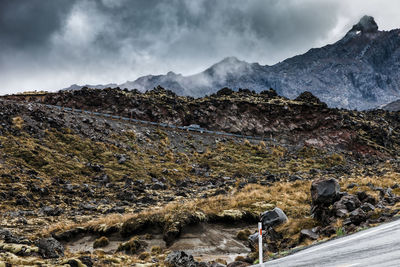 Scenic view of mountains against sky