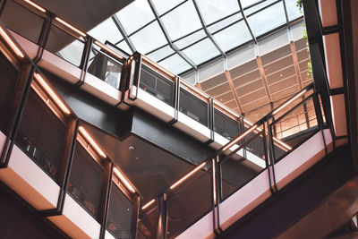 Low angle view of illuminated staircase