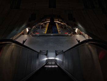 Low angle view of escalator