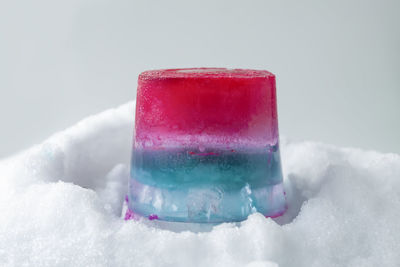 Close-up of ice cream against white background