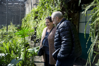 Couple in botanical garden