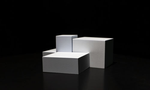 Close-up of box against black background