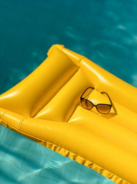 High angle view of boat in swimming pool