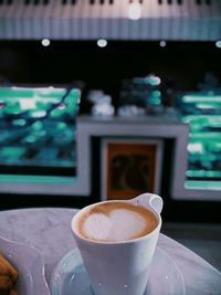 Close-up of coffee on table in restaurant