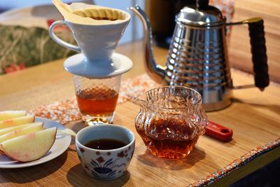 Close-up of coffee on table
