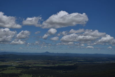 Scenic view of mountains against cloudy sky