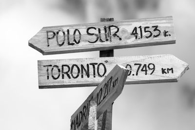 Low angle view of road sign