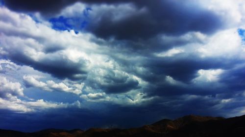 Low angle view of cloudy sky